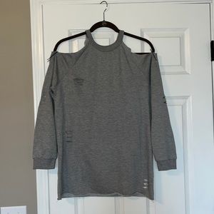 Off the Shoulder Ripped Sweater